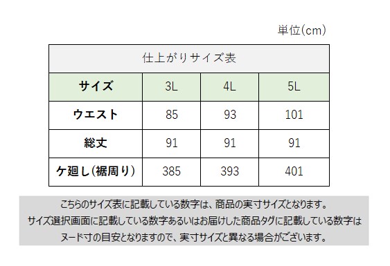 サイズチャート