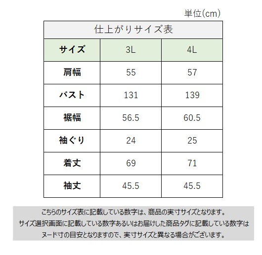 サイズチャート