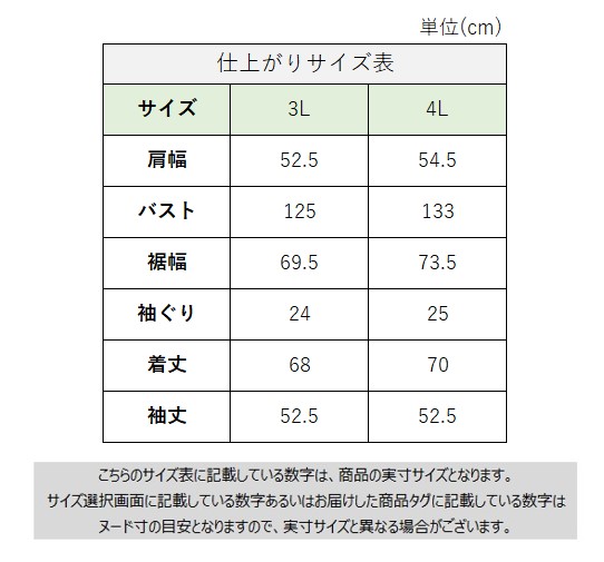 サイズチャート