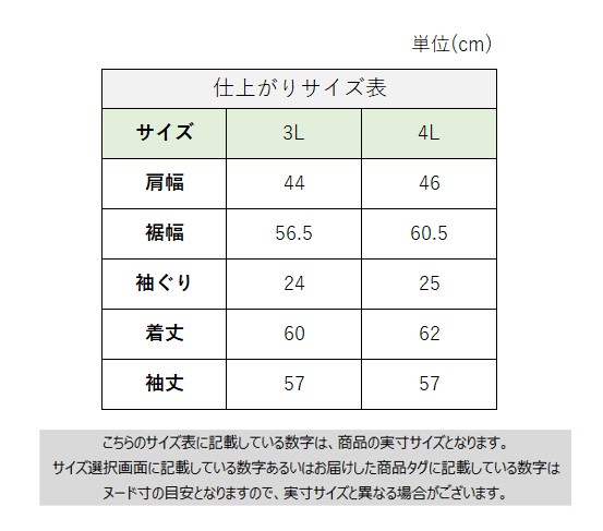 サイズチャート