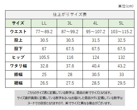 サイズチャート