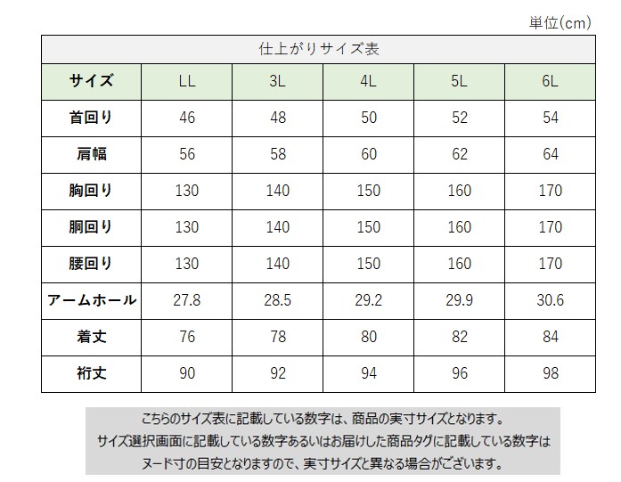 サイズチャート