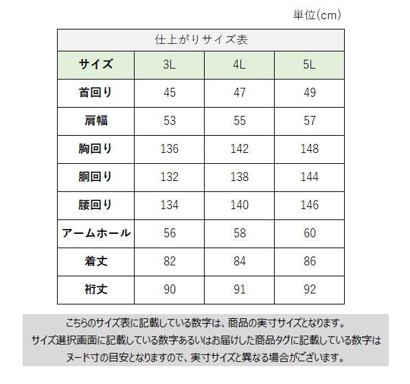 サイズチャート