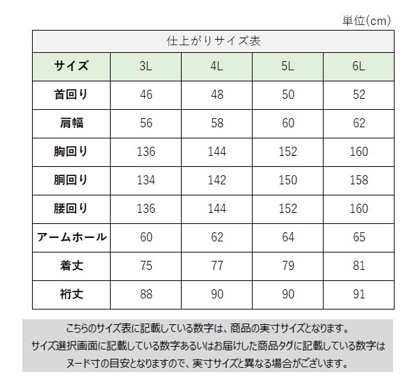 サイズチャート