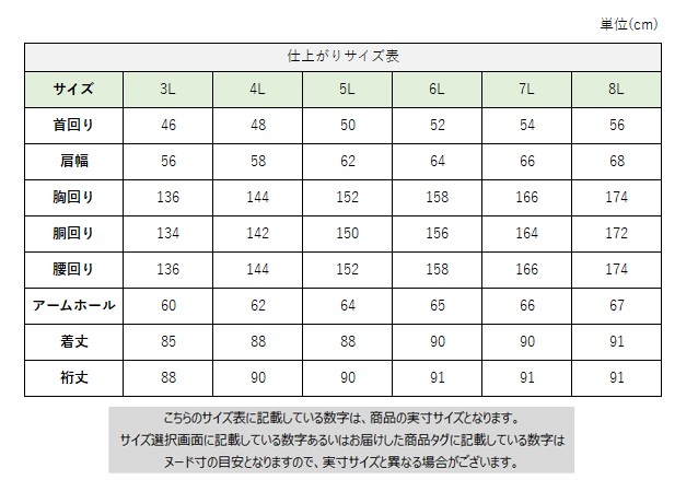 サイズチャート