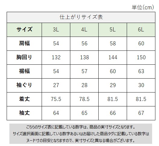 サイズチャート