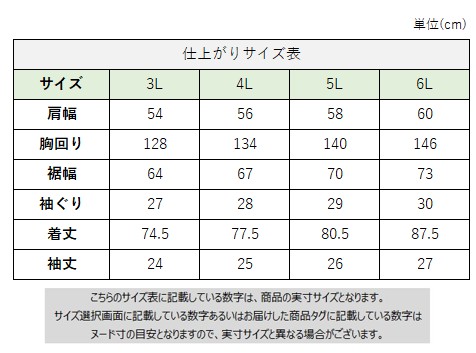 サイズチャート