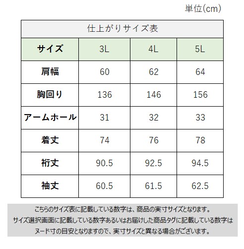 サイズチャート