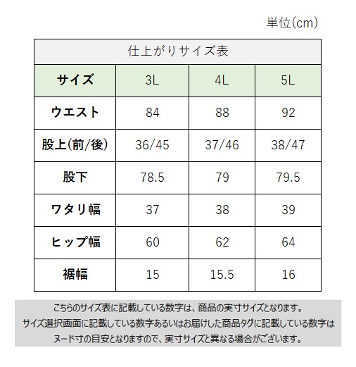 サイズチャート