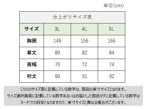 サイズチャート