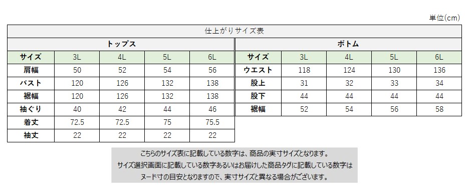 サイズチャート