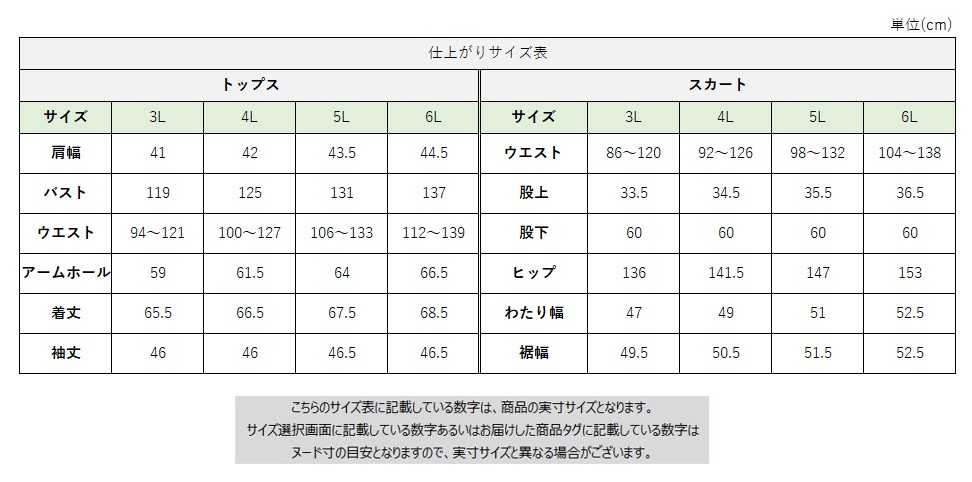 サイズチャート