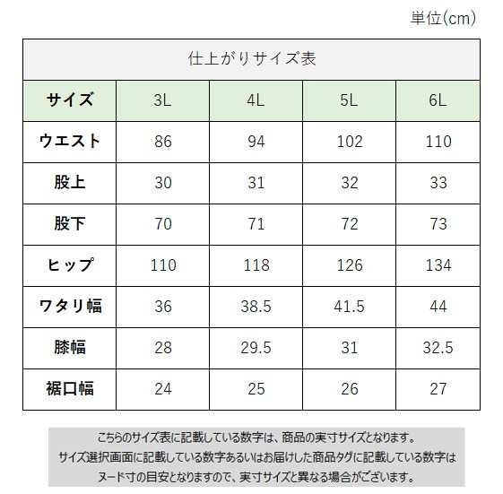 サイズチャート