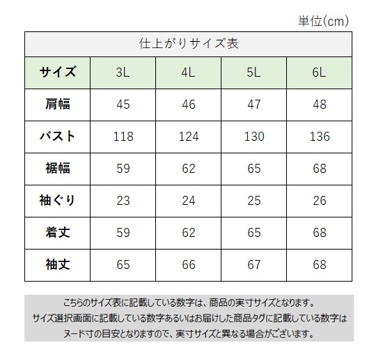 サイズチャート