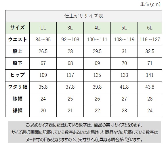 サイズチャート