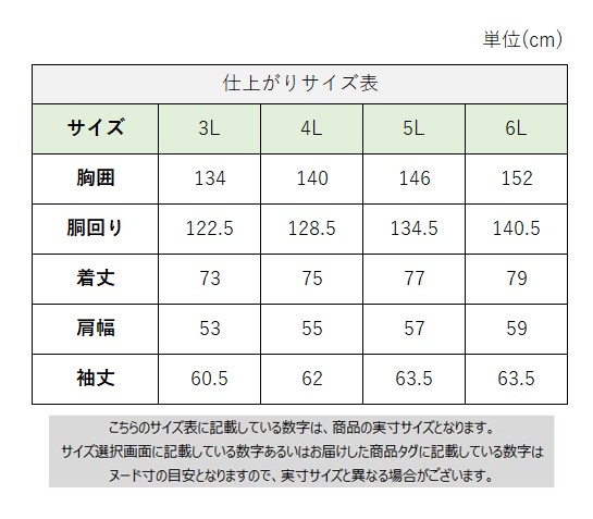 サイズチャート