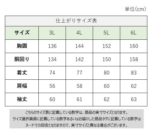 サイズチャート