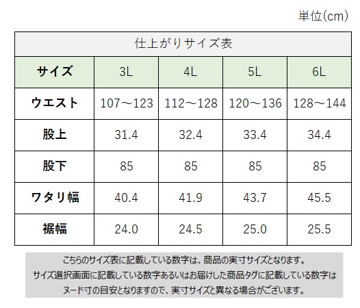 サイズチャート