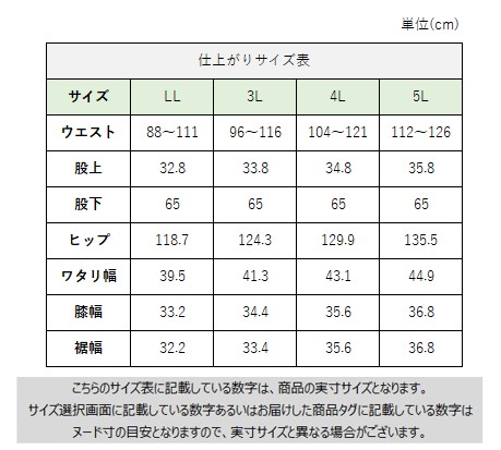 サイズチャート