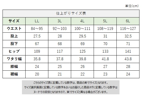 サイズチャート