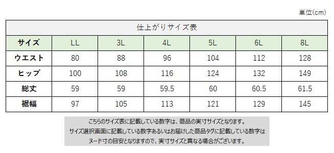 サイズチャート