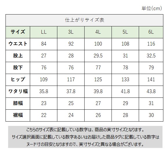 サイズチャート