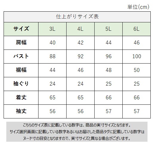 サイズチャート
