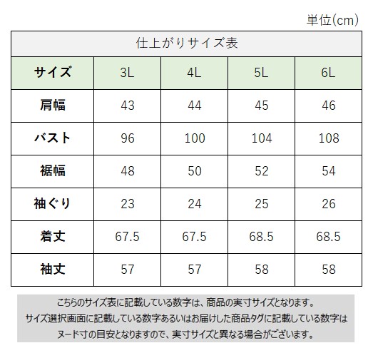 サイズチャート