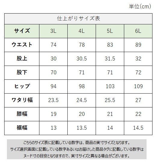 サイズチャート