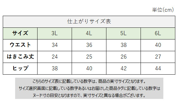 サイズチャート
