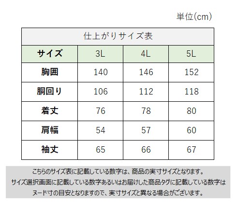 サイズチャート