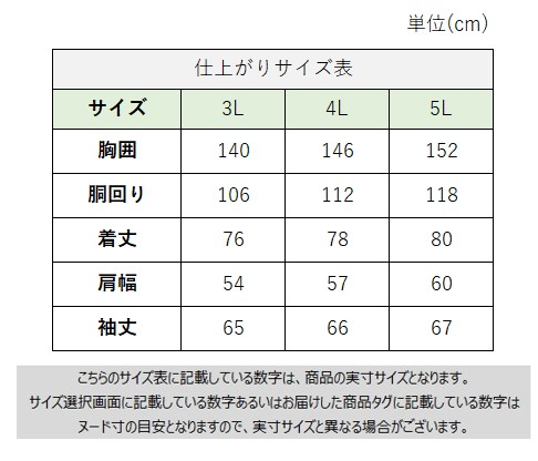 サイズチャート
