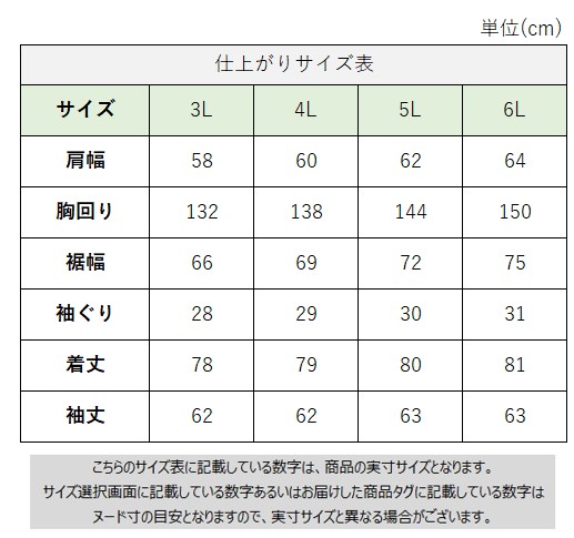 サイズチャート