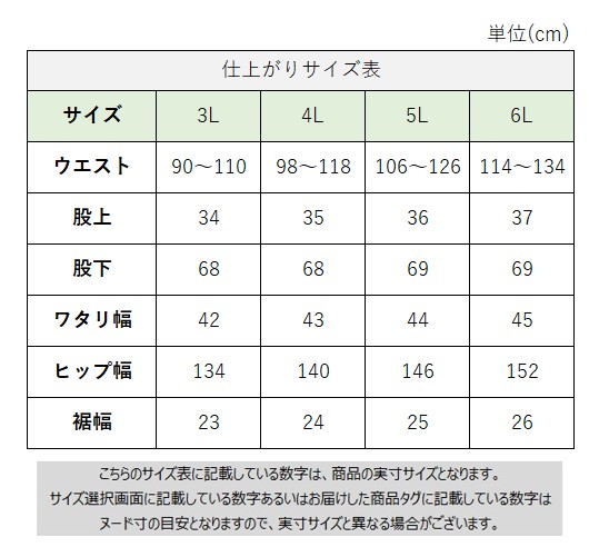 サイズチャート