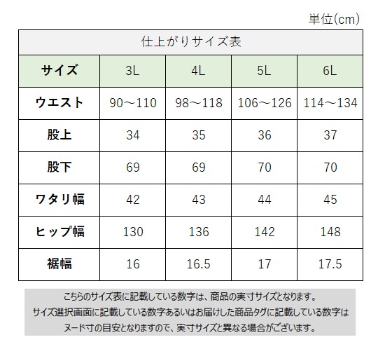 サイズチャート