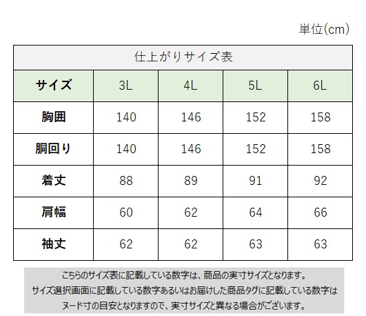 サイズチャート