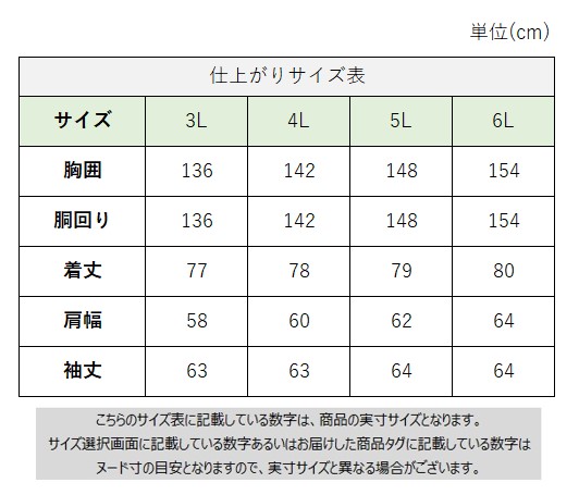 サイズチャート