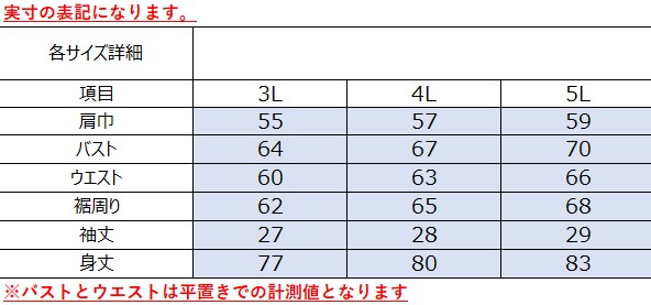 サイズチャート