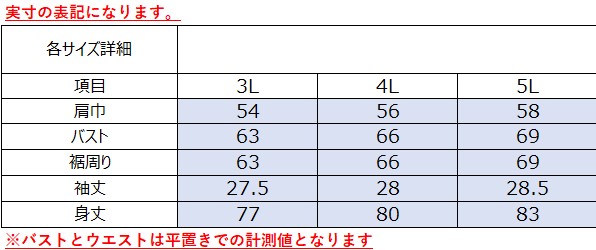 サイズチャート