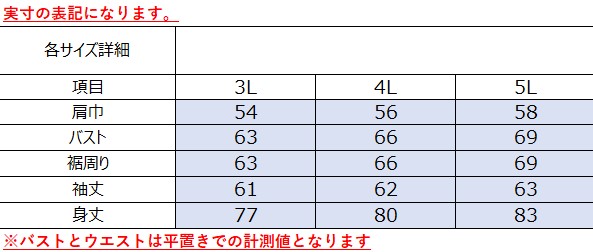 サイズチャート