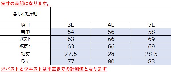 サイズチャート