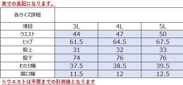 サイズチャート