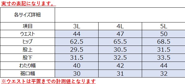サイズチャート