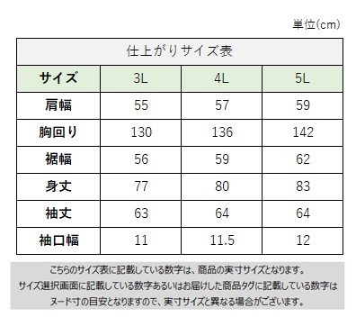 サイズチャート