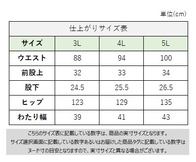 サイズチャート