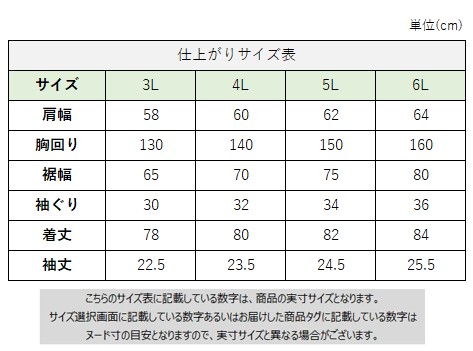 サイズチャート