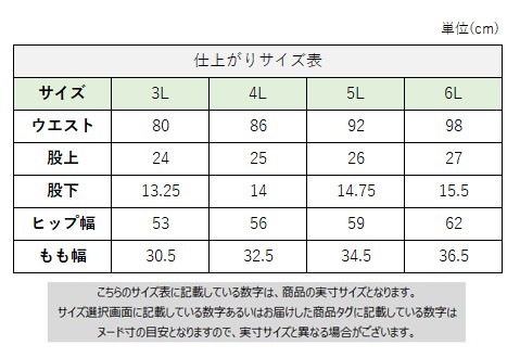 サイズチャート