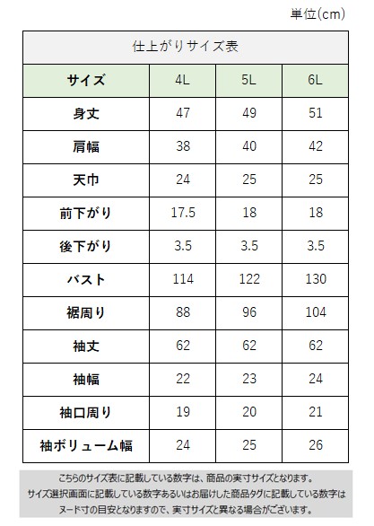 サイズチャート