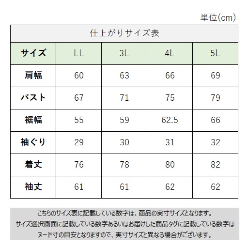 サイズチャート