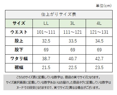 サイズチャート